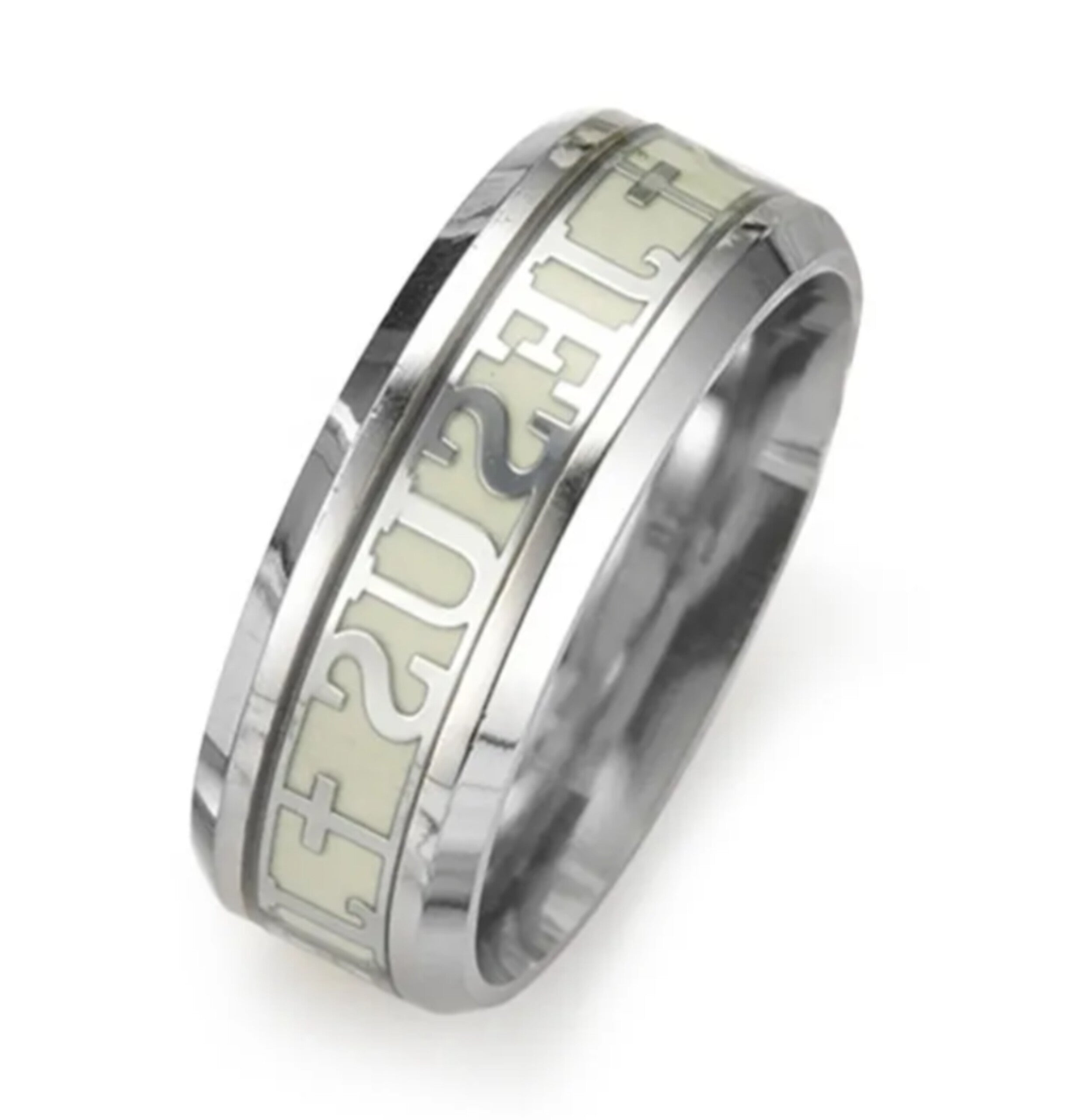 Bague en acier inoxydable chrétienne