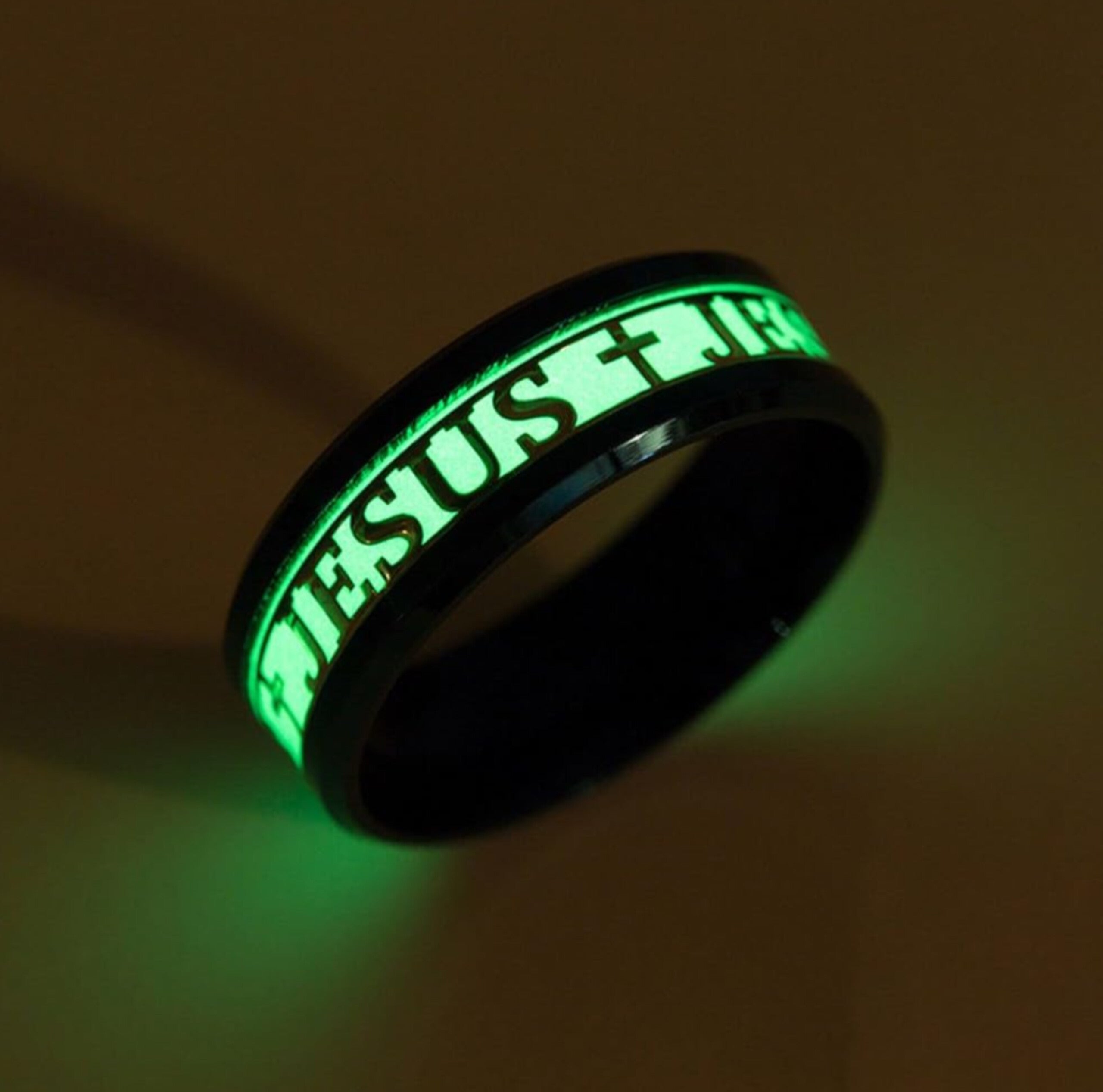 Bague en acier inoxydable chrétienne