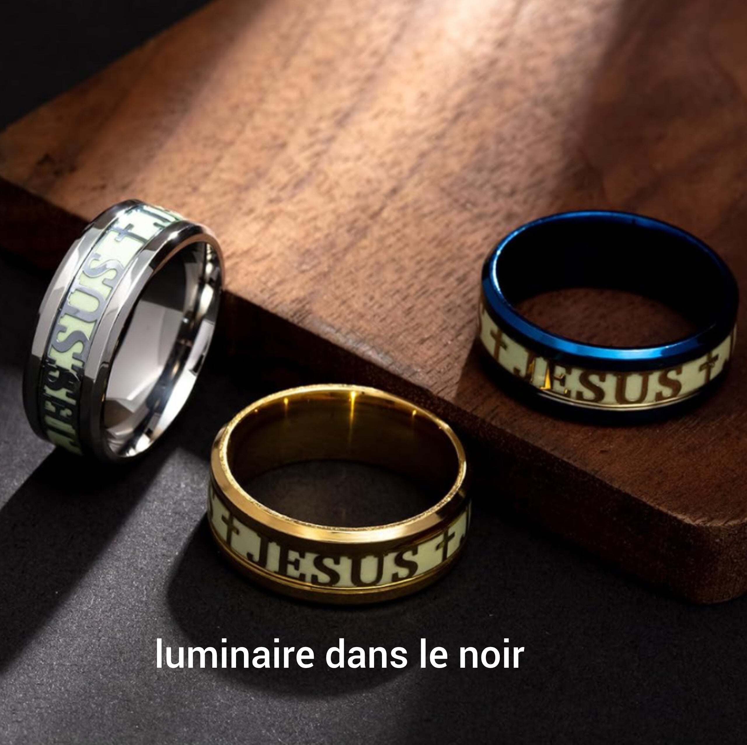 Bague en acier inoxydable chrétienne