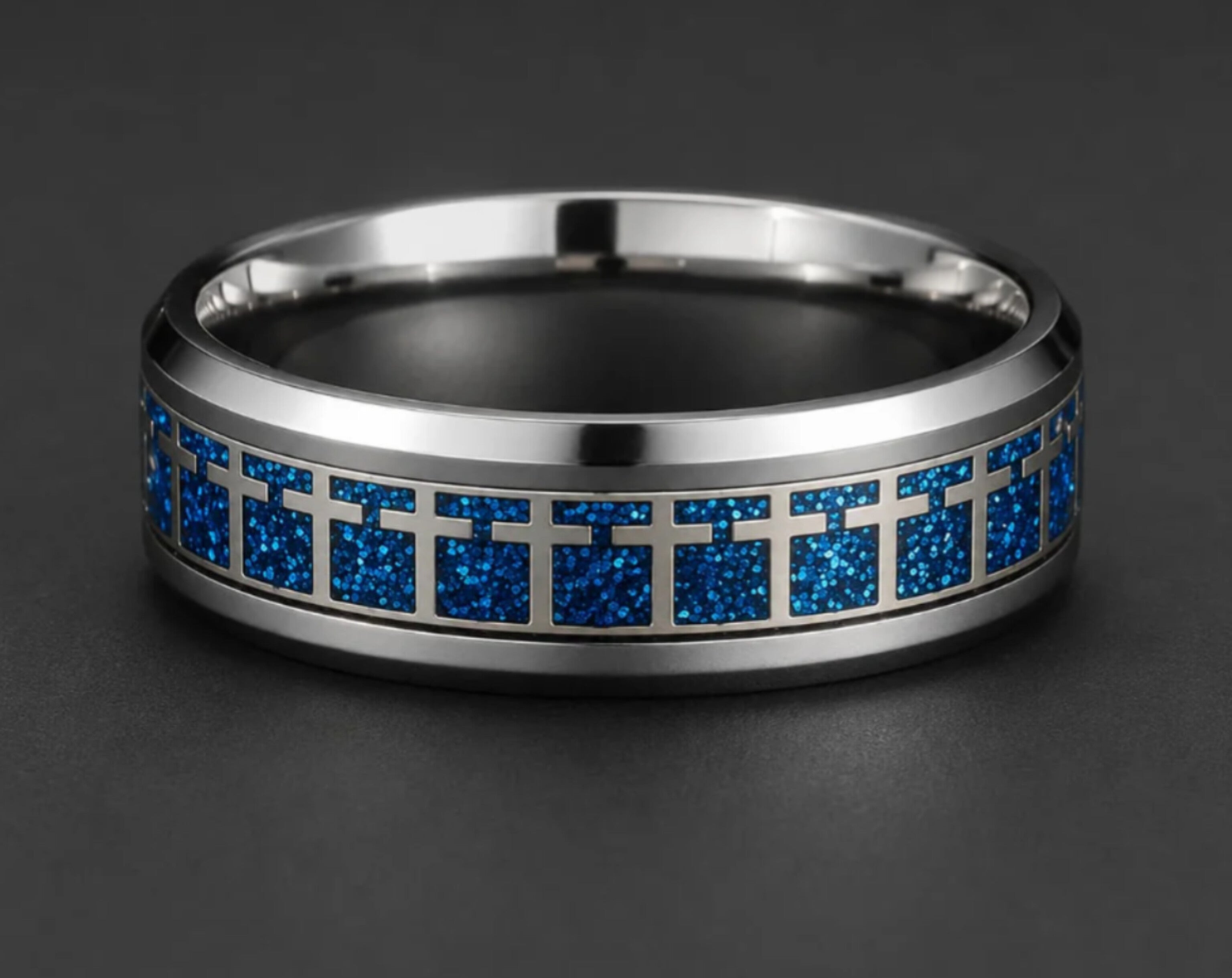 Bague en acier inoxydable chrétienne